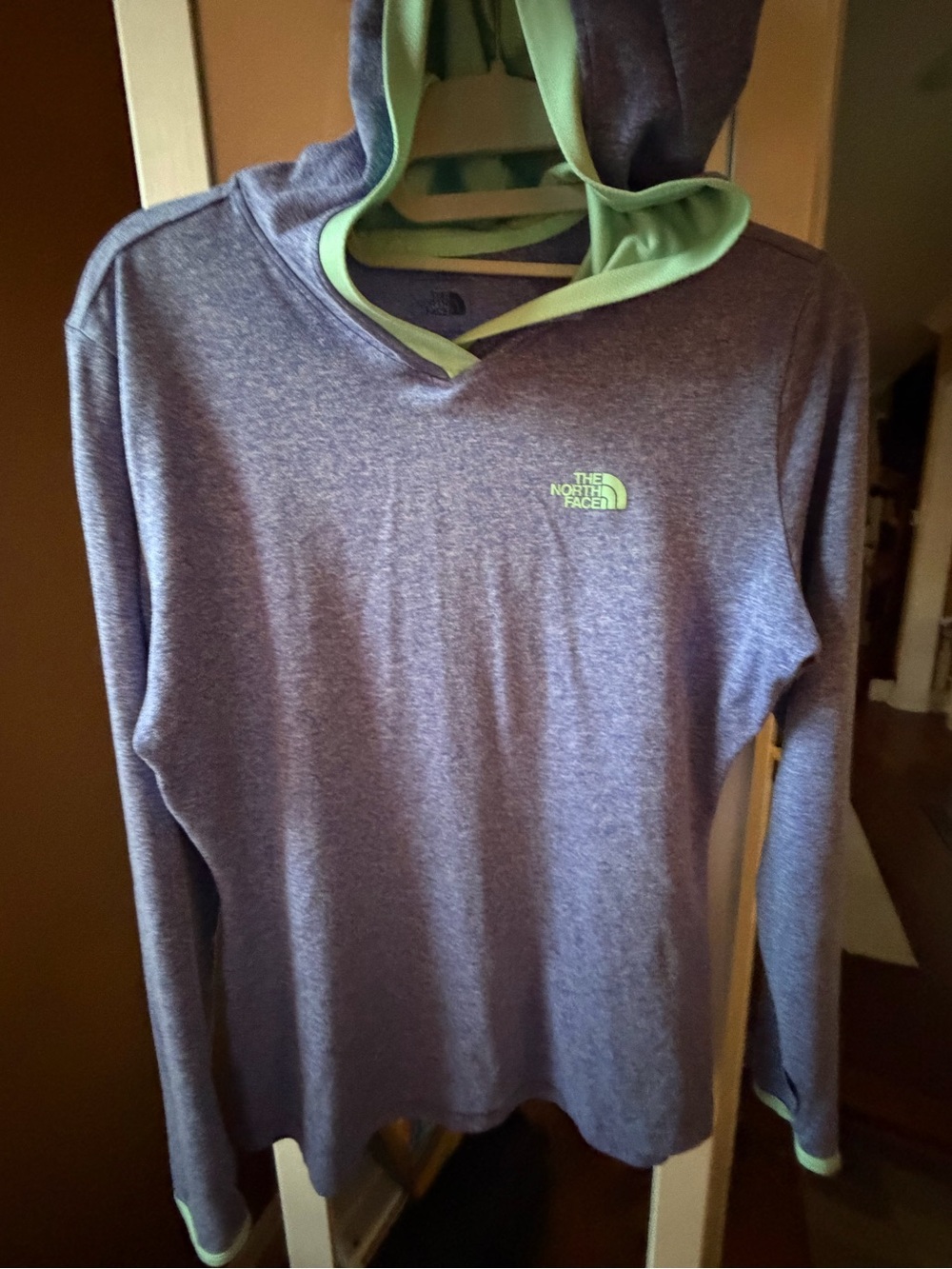 The North Face Kids Lavender Pullover Hoodie with Mint Trim